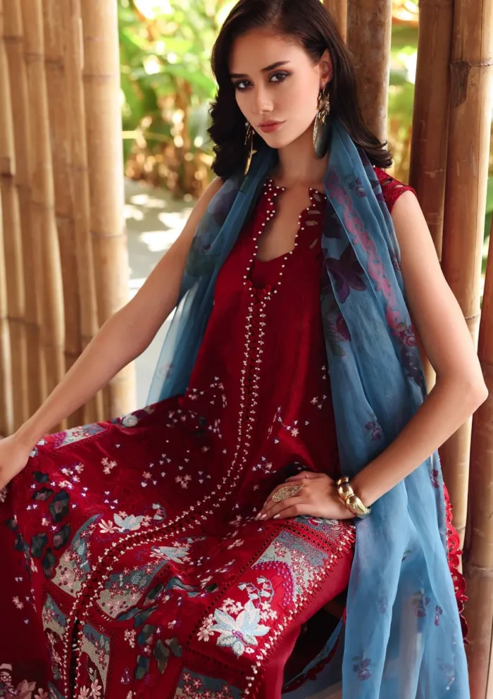 Afrozeh AL 04 Glacis Unstitched 25 Luxury Lawn Collection - Image 5