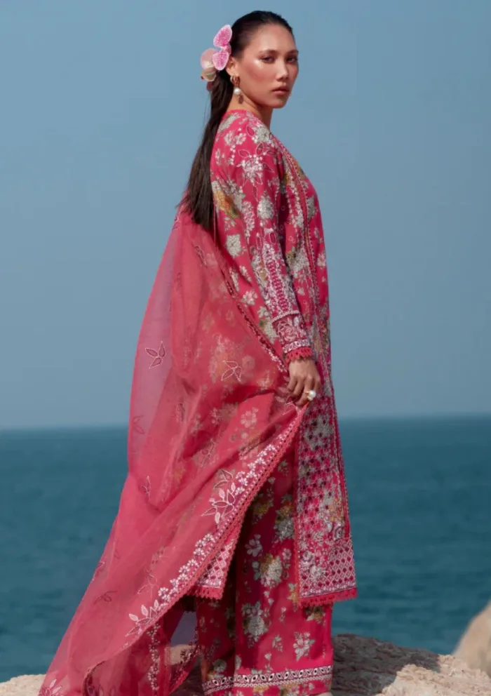 Afrozeh D 895 Pink Ruby Summer Together 25 Luxury Lawn Collection - Image 2