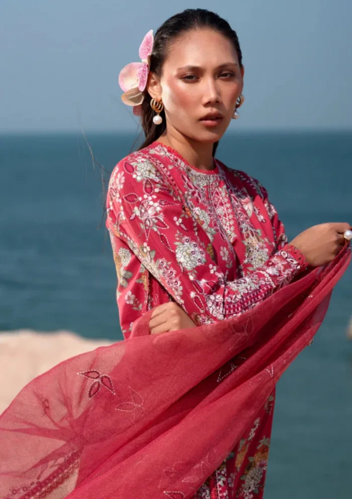 Afrozeh D 895 Pink Ruby Summer Together 25 Luxury Lawn Collection - Image 3