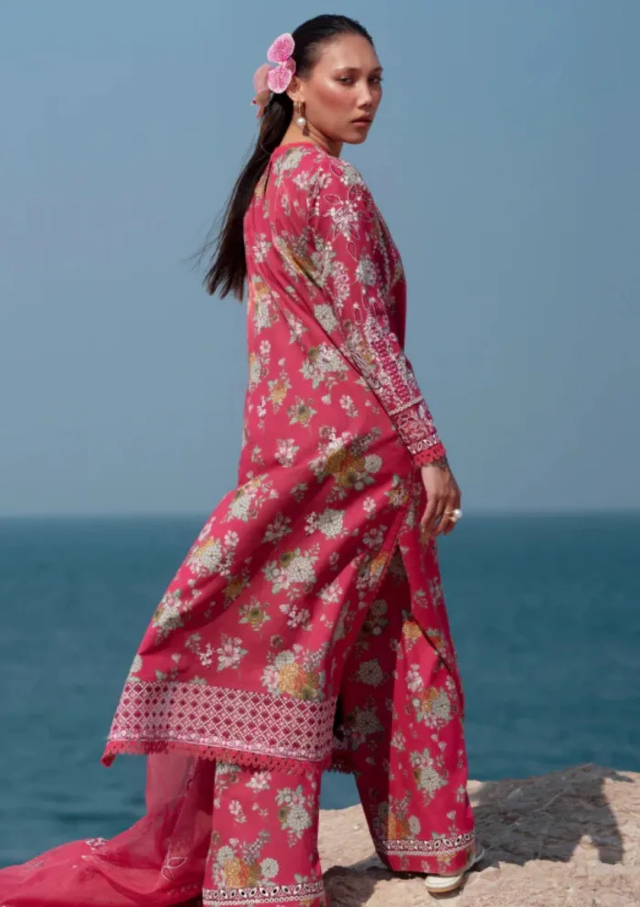 Afrozeh D 895 Pink Ruby Summer Together 25 Luxury Lawn Collection - Image 4