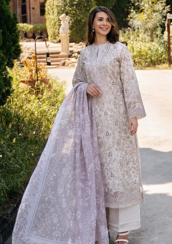 Afrozeh Lunetta A Damask The Holiday Luxury Lawn Collection - Image 3
