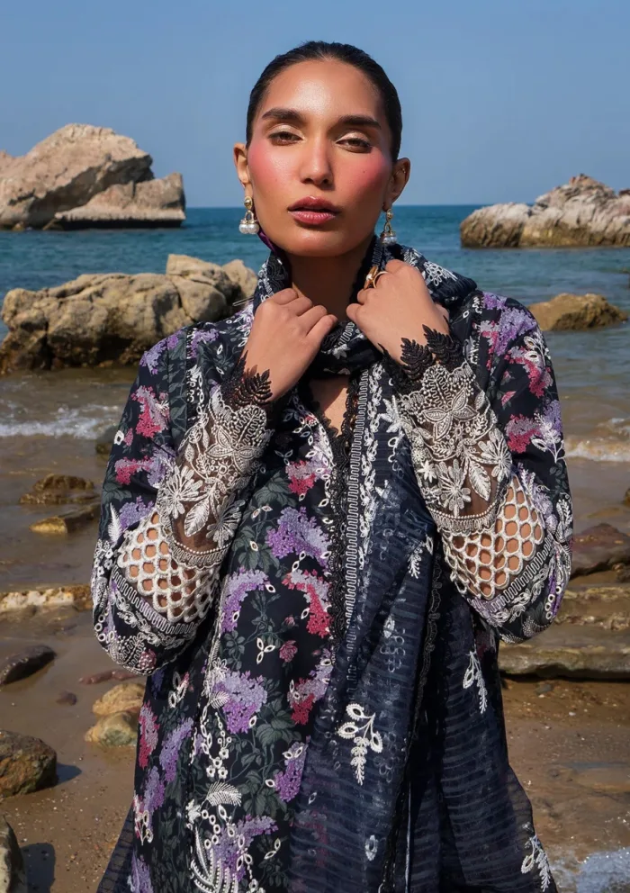 Afrozeh Summer Unstitched 25 Aes 01 Velour Endless Luxury Lawn Collection - Image 3