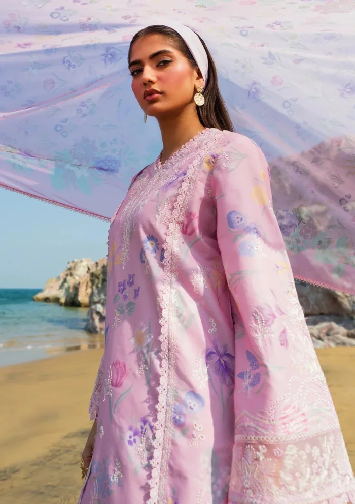 Afrozeh Summer Unstitched 25 AES 02 Gilded Endless Luxury Lawn Collection - Image 3