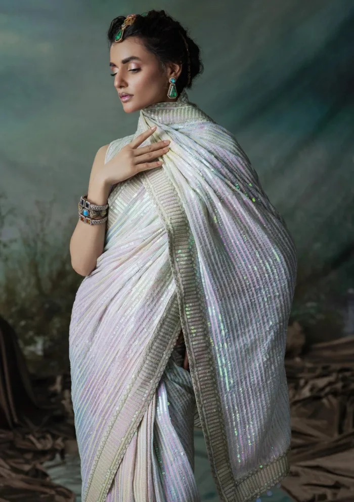 Aik Atelier LOOK 01 SARI EDIT '24 Luxury Lawn Collection - Image 3