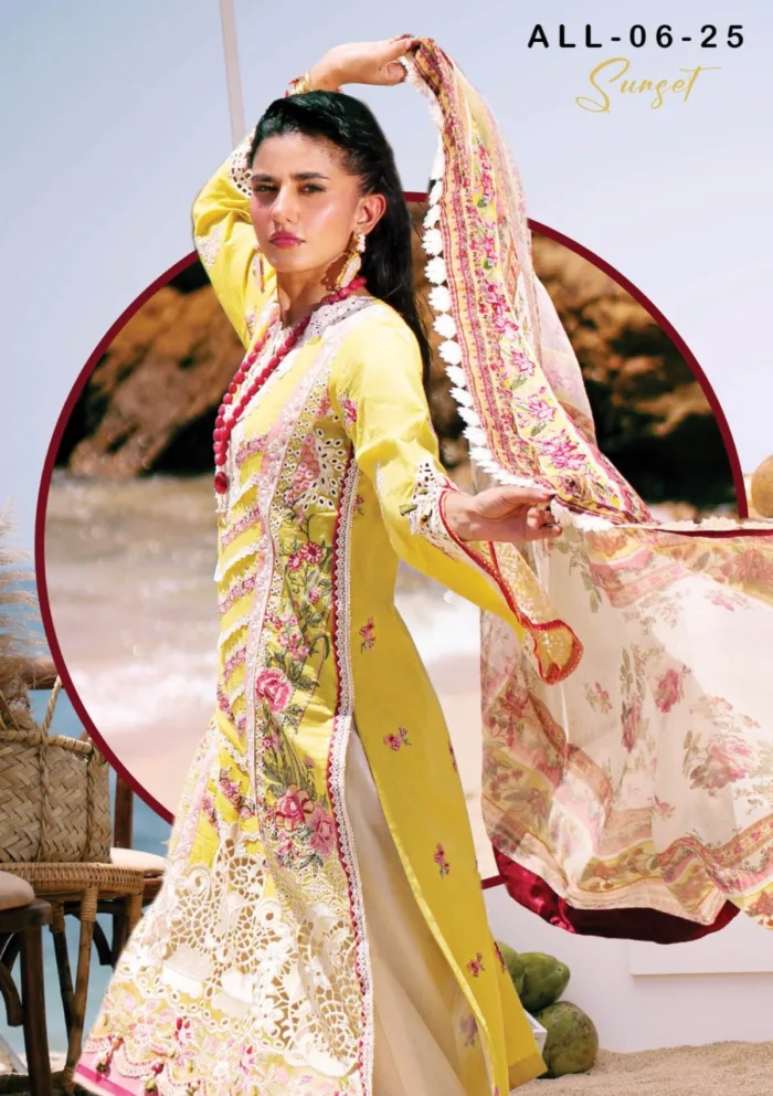 Alif ADL25 06 Sunset Dastan Luxury Luxury Lawn Collection - Image 3