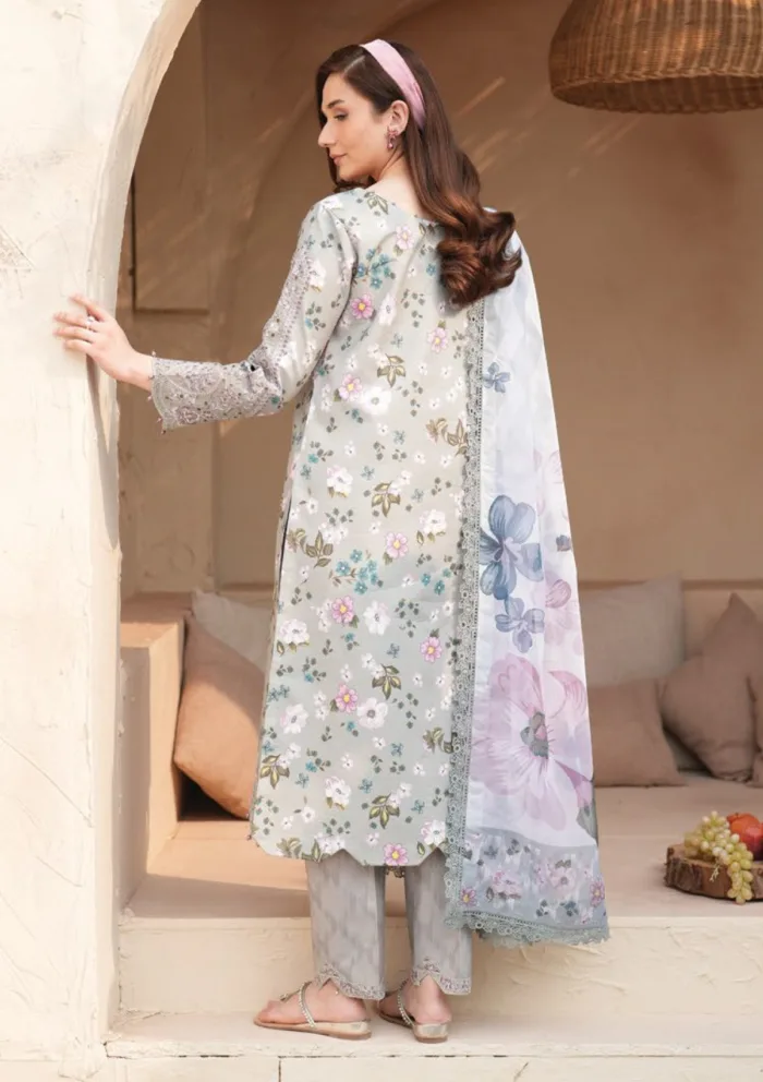 Alizeh AL25 7022 Cinder Levana Luxury Lawn Collection - Image 2