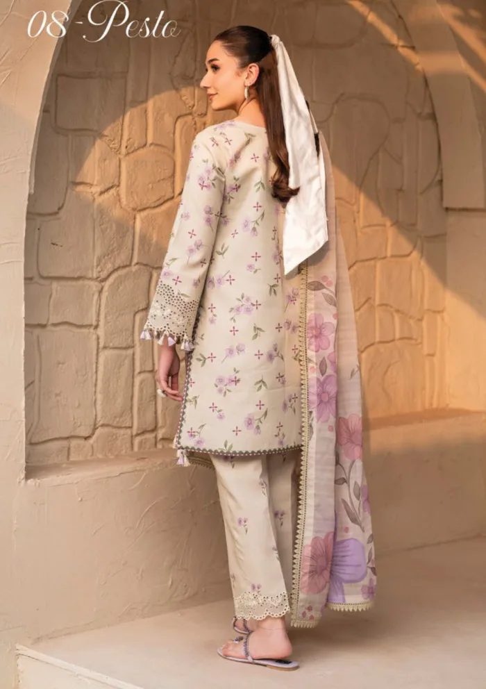 Alizeh AL25 7028 Pesto Levana Luxury Lawn Collection - Image 2