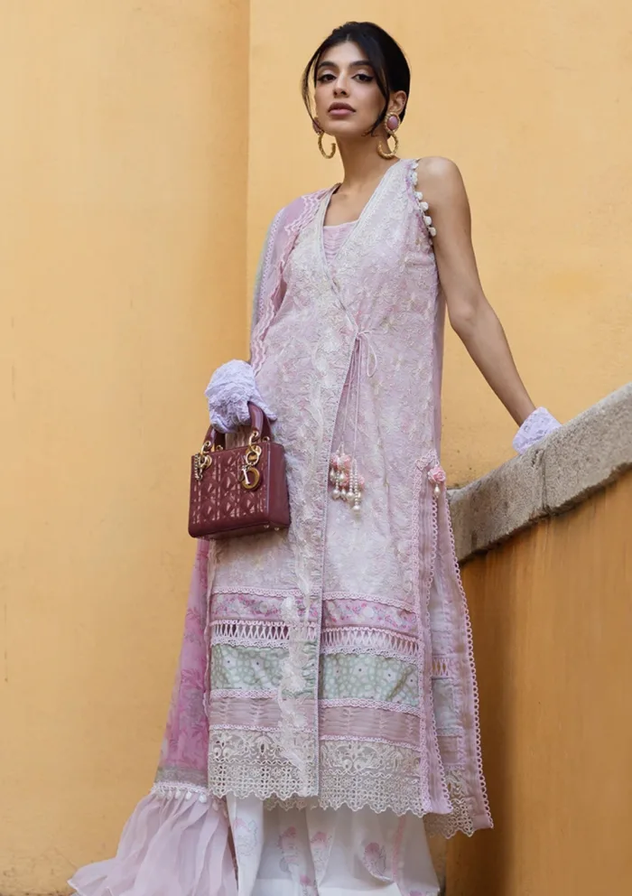 Ansab Jahangir Luxury 25 AJ LL 25 01 Pearl Pink Zoha Luxury Lawn Collection - Image 2