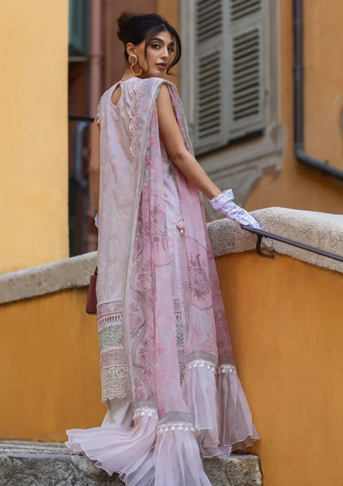 Ansab Jahangir Luxury 25 AJ LL 25 01 Pearl Pink Zoha Luxury Lawn Collection - Image 3