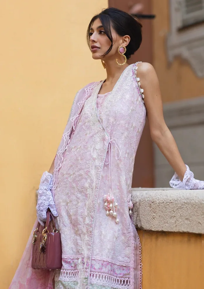 Ansab Jahangir Luxury 25 AJ LL 25 01 Pearl Pink Zoha Luxury Lawn Collection - Image 4