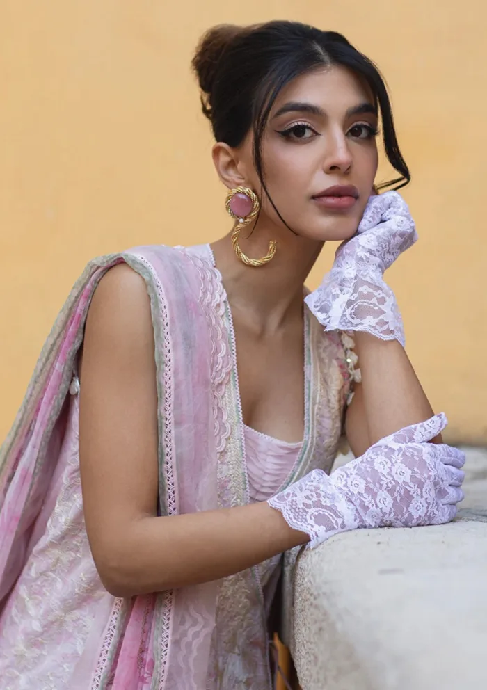 Ansab Jahangir Luxury 25 AJ LL 25 01 Pearl Pink Zoha Luxury Lawn Collection - Image 5