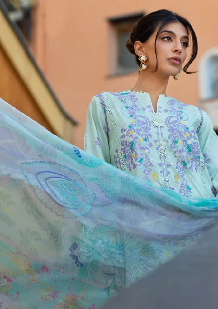 Ansab Jahangir Luxury 25 AJ LL 25 02 Misty Jade Zoha Luxury Lawn Collection - Image 2