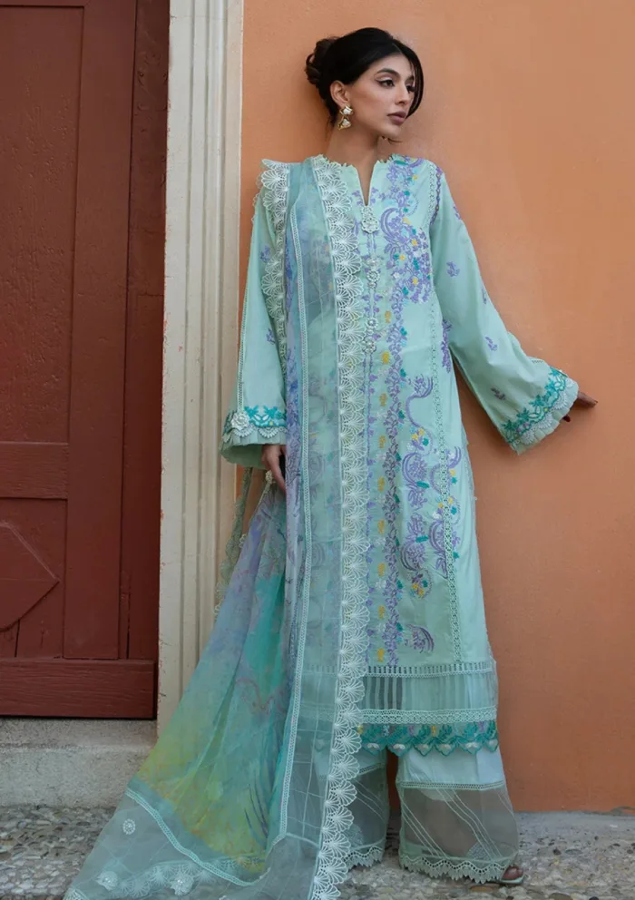 Ansab Jahangir Luxury 25 AJ LL 25 02 Misty Jade Zoha Luxury Lawn Collection - Image 4