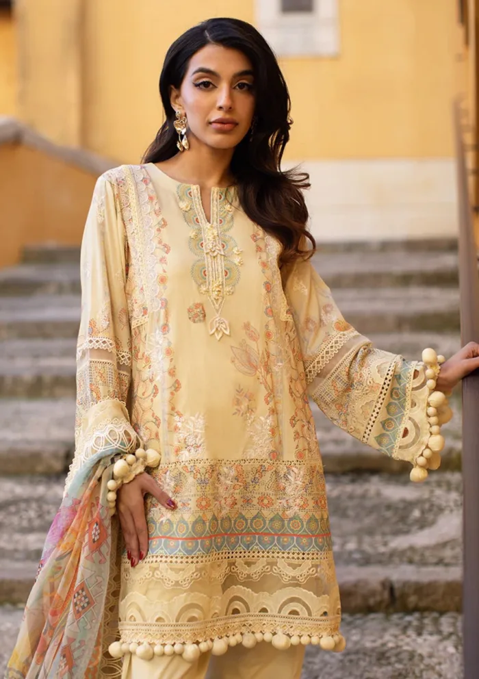 Ansab Jahangir Luxury 25 AJ LL 25 03 Mangosteen Zoha Luxury Lawn Collection - Image 3