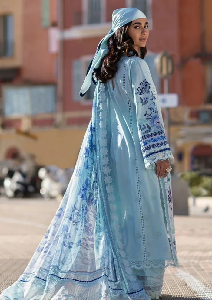 Ansab Jahangir Luxury 25 AJ LL 25 04 Blue Bell Zoha Luxury Lawn Collection - Image 2