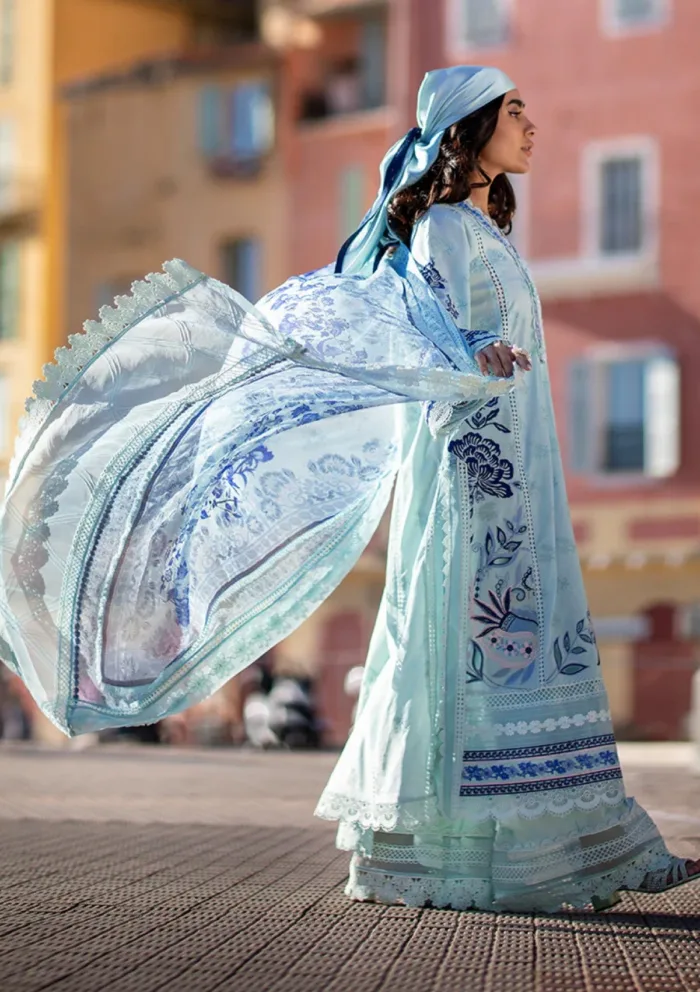 Ansab Jahangir Luxury 25 AJ LL 25 04 Blue Bell Zoha Luxury Lawn Collection - Image 5