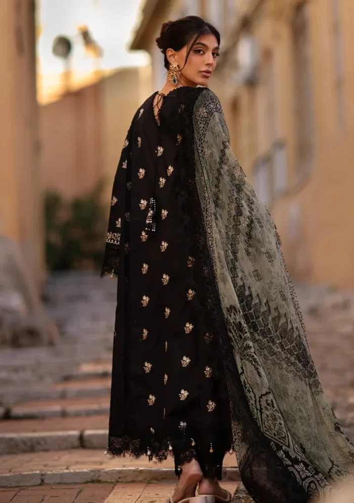 Ansab Jahangir Luxury 25 AJ LL 25 06 Black Lady Zoha Luxury Lawn Collection - Image 2