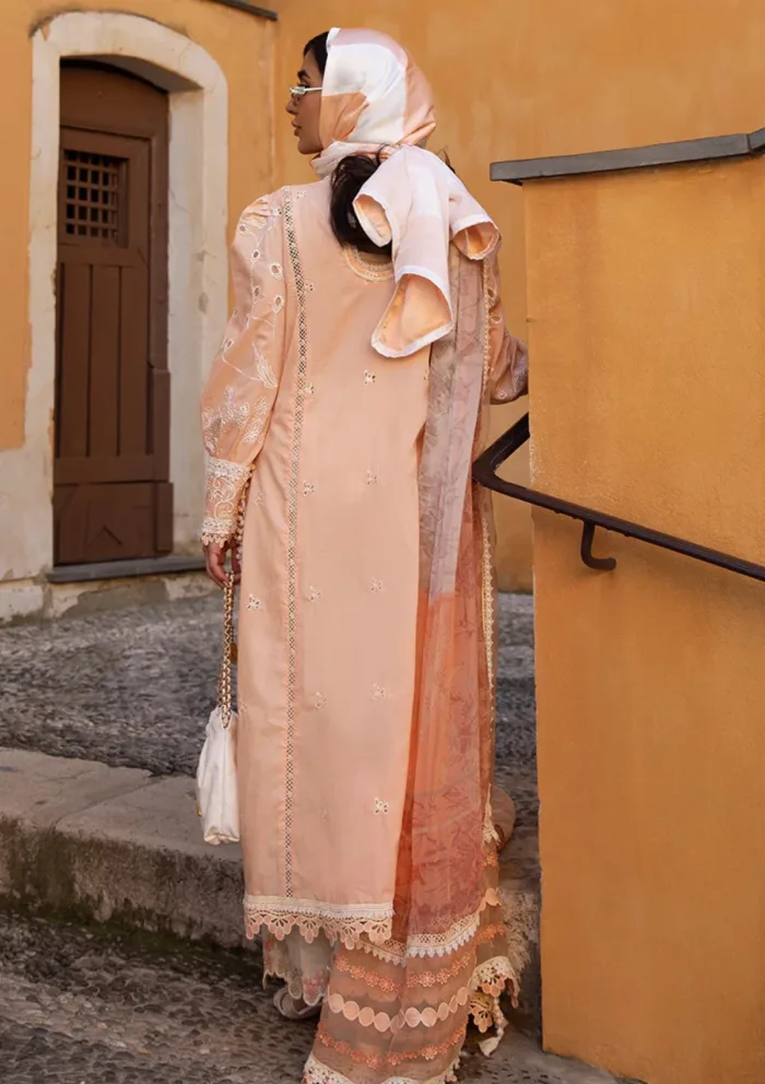 Ansab Jahangir Luxury 25 AJ LL 25 09 Alluring Apricot Zoha Luxury Lawn Collection - Image 3