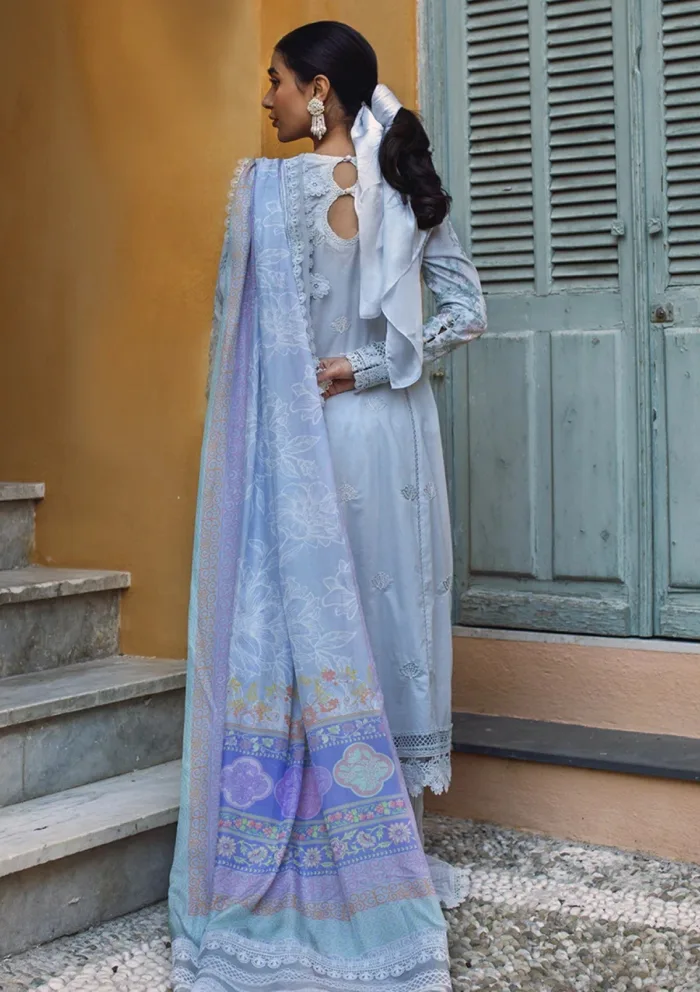 Ansab Jahangir Luxury 25 AJ LL 25 11 Petal Blue Zoha Luxury Lawn Collection - Image 2