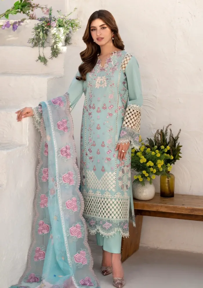Asifa Nabeel Bells of Ireland AZL25 10 Azalia Luxury 25 Luxury Lawn Collection - Image 3
