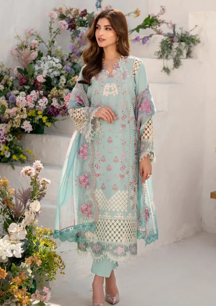Asifa Nabeel Bells of Ireland AZL25 10 Azalia Luxury 25 Luxury Lawn Collection - Image 4