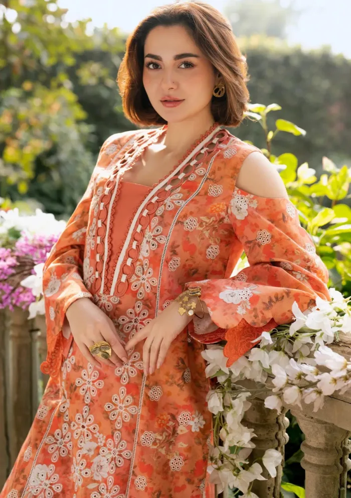 Asifa Nabeel GKL 08 Citrus Glow Gulkari 25 Luxury Lawn Collection - Image 2
