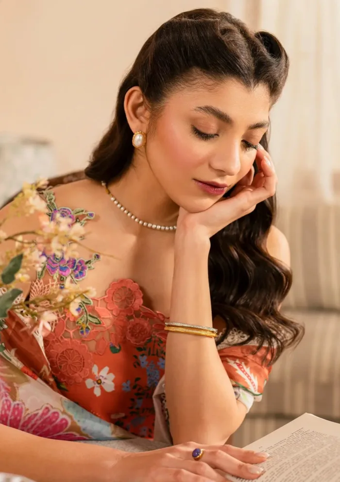 Asifa Nabeel Naranji MVL25 01 Meraki Vintage 25 Luxury Lawn Collection - Image 3