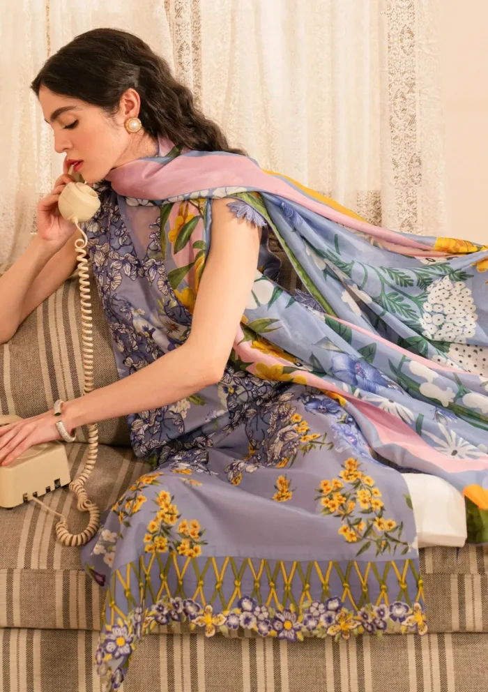 Asifa Nabeel Sunehri MVL25 02 Meraki Vintage 25 Luxury Lawn Collection - Image 3