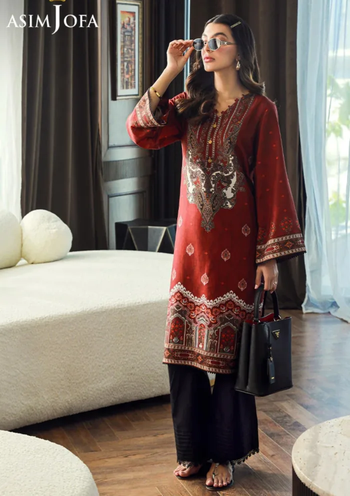 Asim Jofa 1Pcs AJSS 17 Silk Symphony Luxury Lawn Collection - Image 3