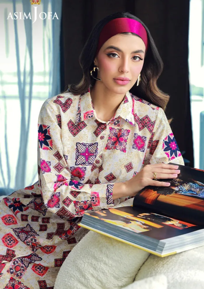 Asim Jofa 2Pcs AJSS 11 Silk Symphony Luxury Lawn Collection - Image 5