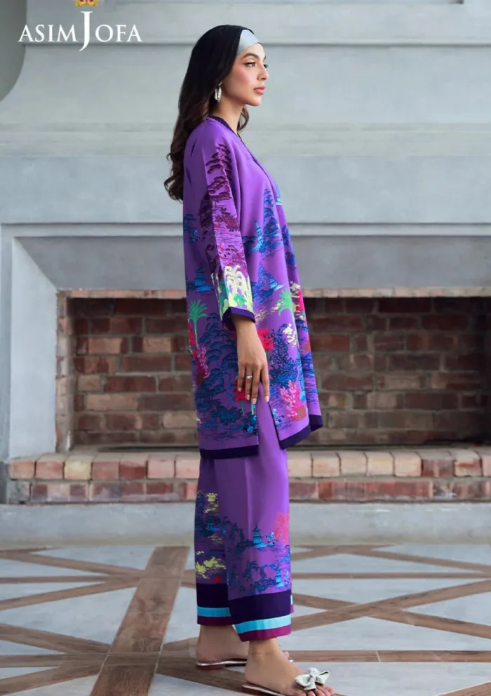 Asim Jofa 2Pcs AJSS 12 Silk Symphony Luxury Lawn Collection - Image 4