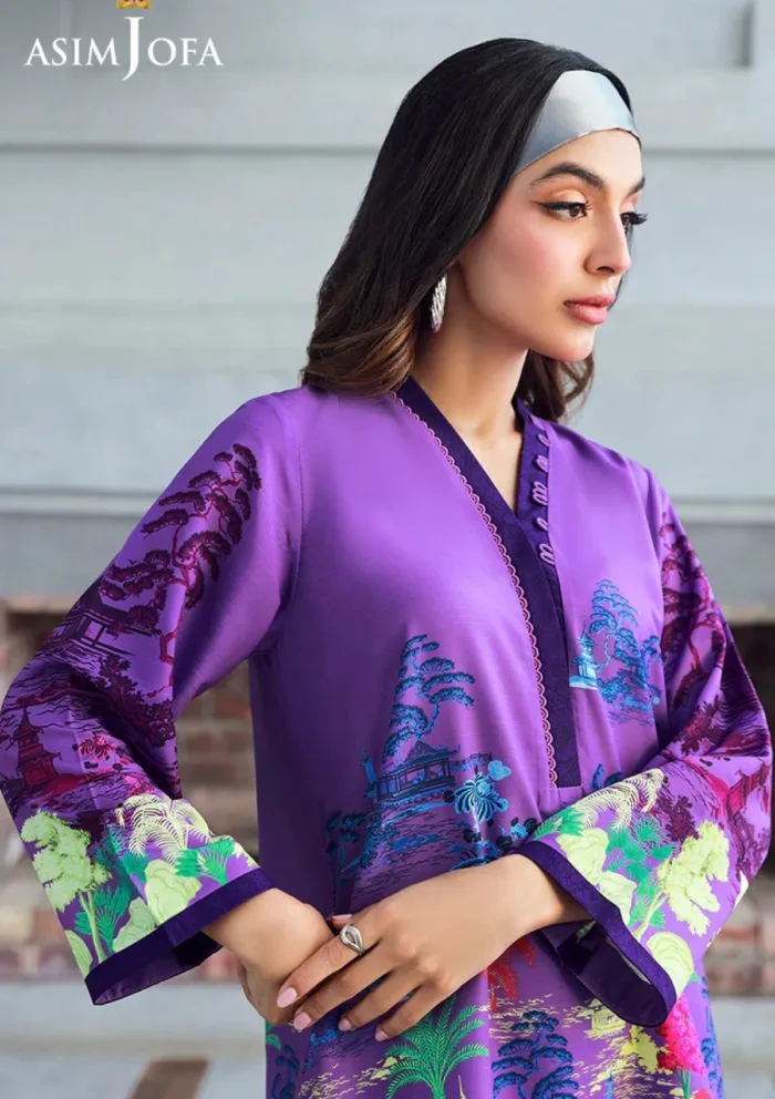 Asim Jofa 2Pcs AJSS 12 Silk Symphony Luxury Lawn Collection - Image 5