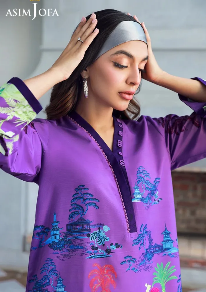 Asim Jofa 2Pcs AJSS 12 Silk Symphony Luxury Lawn Collection - Image 6