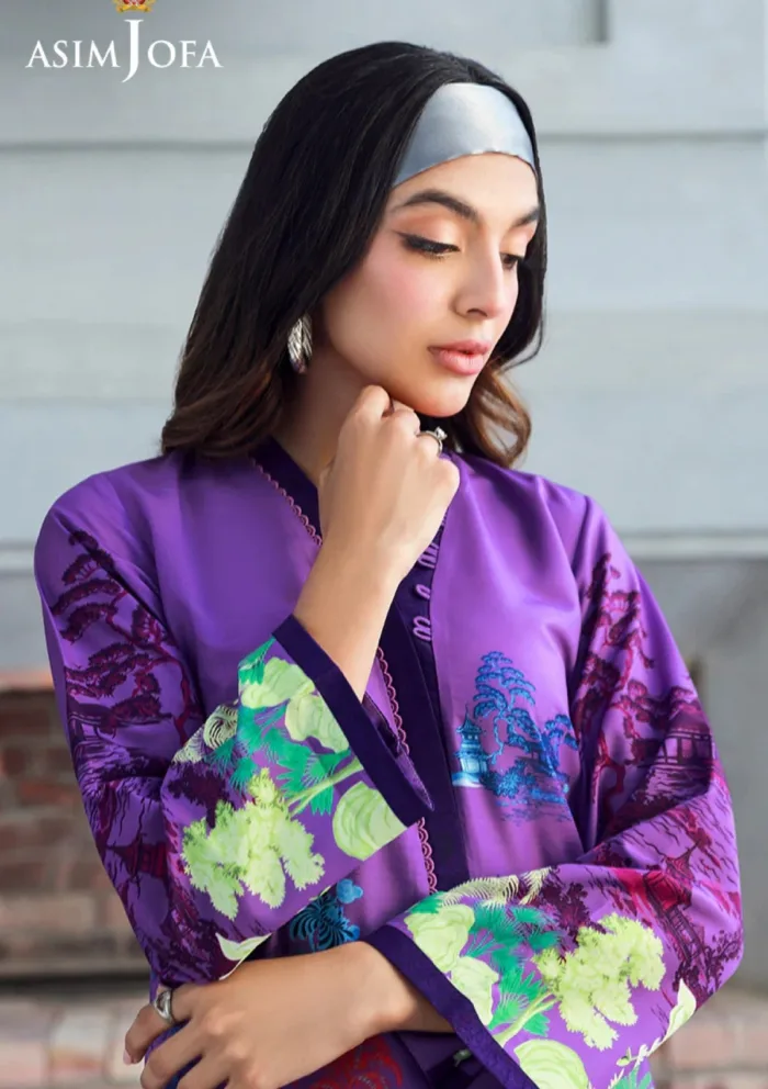 Asim Jofa 2Pcs AJSS 12 Silk Symphony Luxury Lawn Collection - Image 8