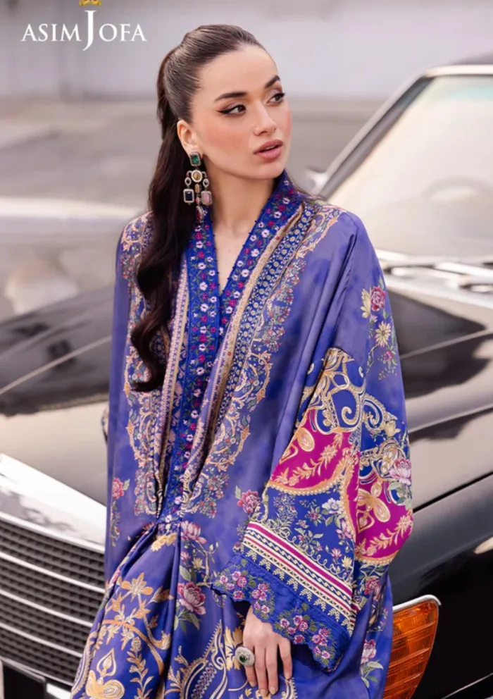 Asim Jofa AJRS 06 Charmeuse Silk Luxury Lawn Collection - Image 6