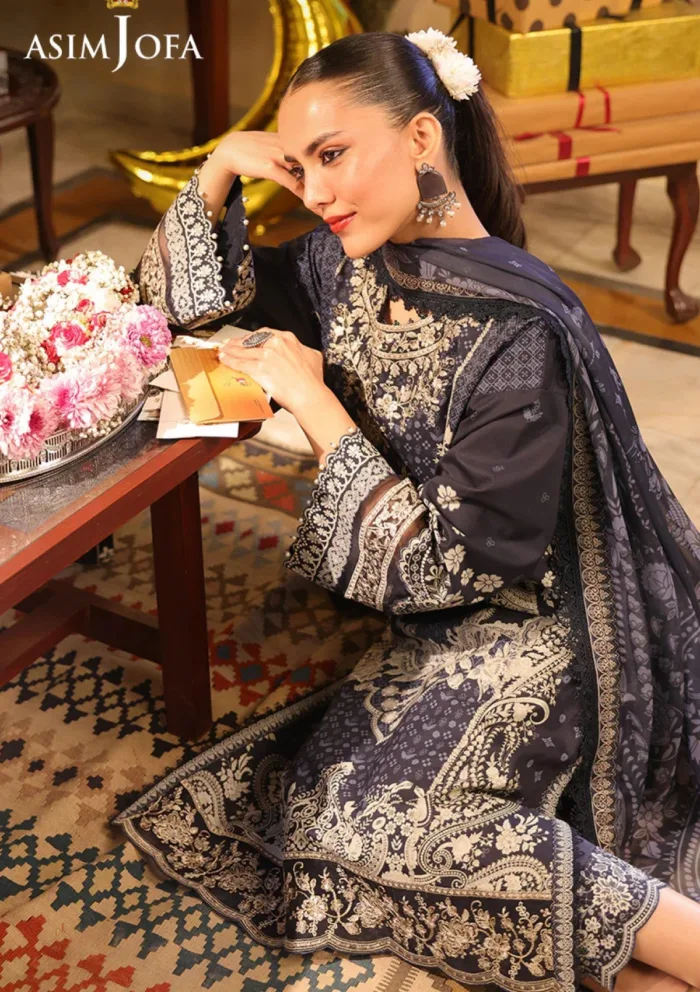 Asim Jofa Festive 25 AJUBF 42 Eid Signature Luxury Lawn Collection - Image 3
