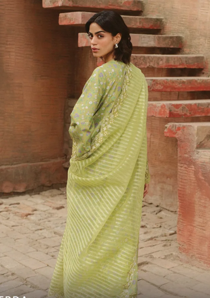 Ayzel AL 25 V10 01 Verda Core Unstitched Luxury Lawn Collection - Image 2