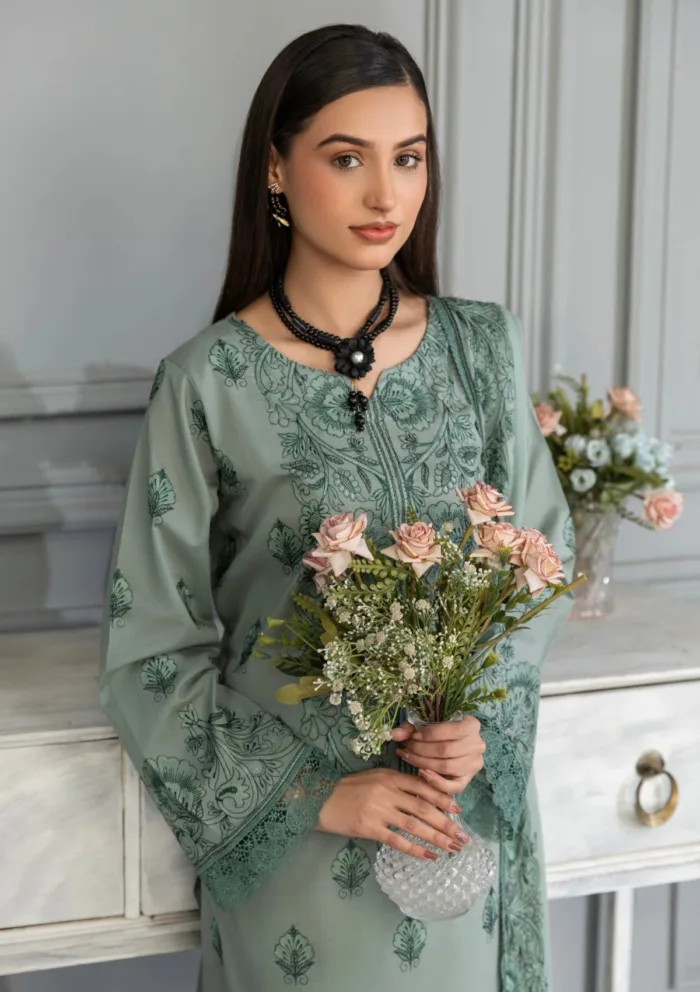 Azam Arts D 1701 Saffron Premium 25 Luxury Lawn Collection - Image 3