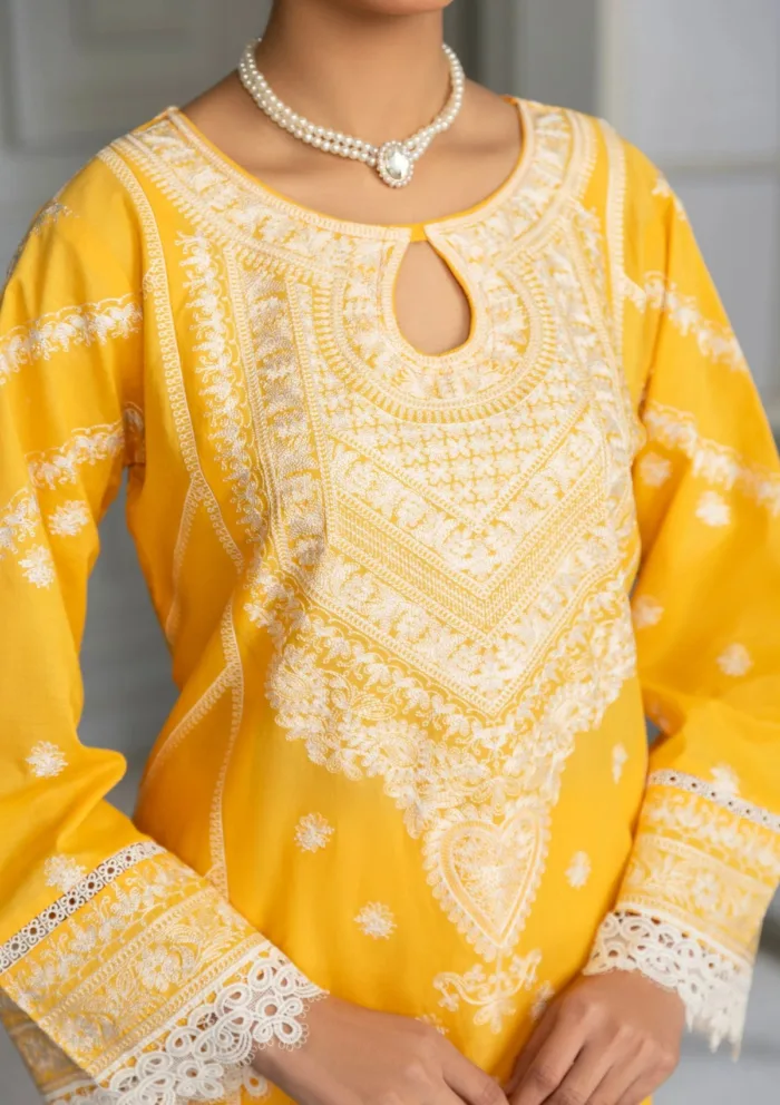 Azam Arts D 1704 Saffron Premium 25 Luxury Lawn Collection - Image 4