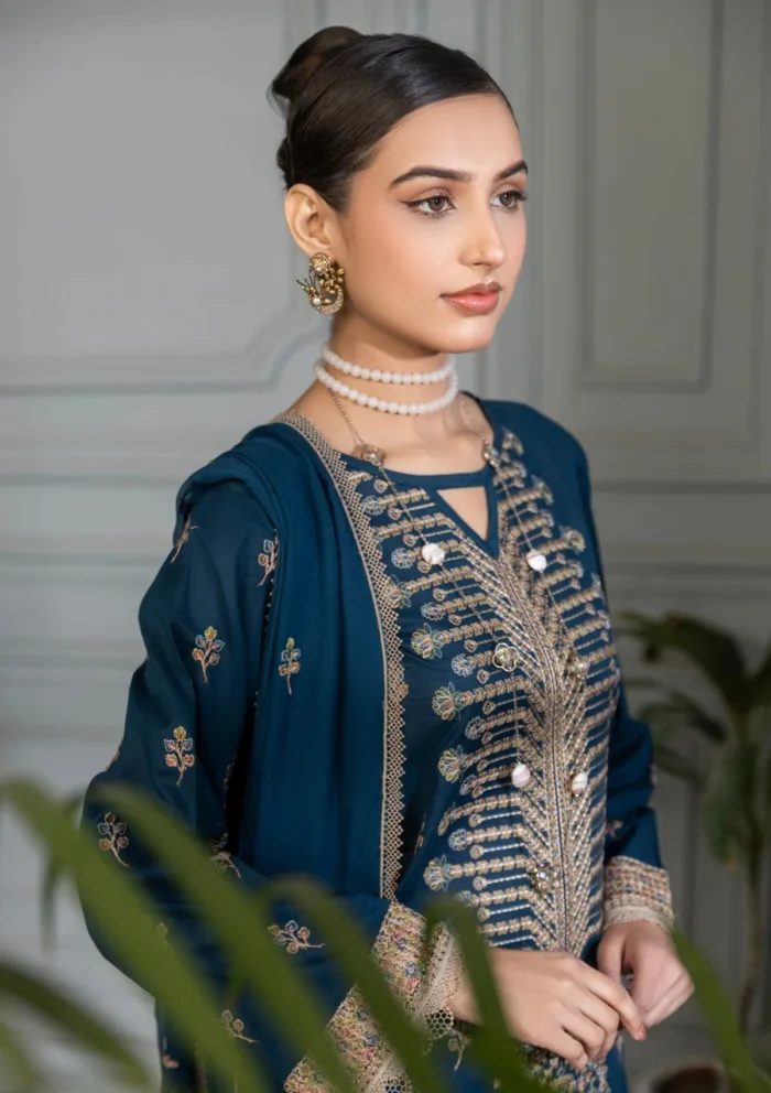 Azam Arts D 1705 Saffron Premium 25 Luxury Lawn Collection - Image 3