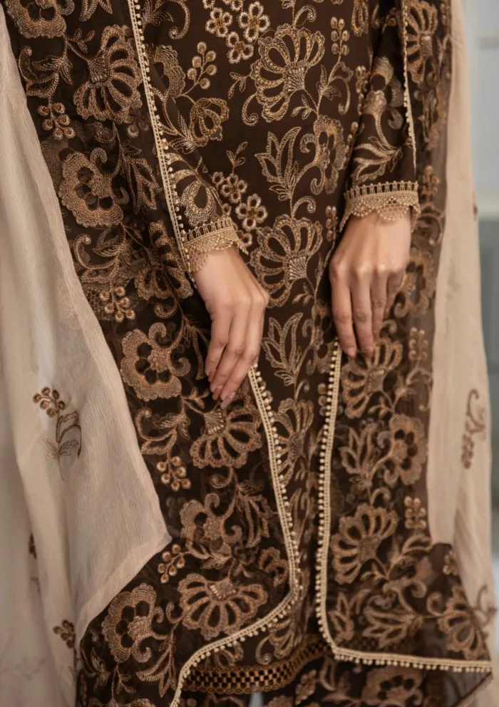 Azam Arts D 1707 Saffron Premium 25 Luxury Lawn Collection - Image 4