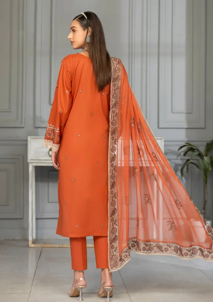 Azam Arts D 1710 Saffron Premium 25 Luxury Lawn Collection - Image 2