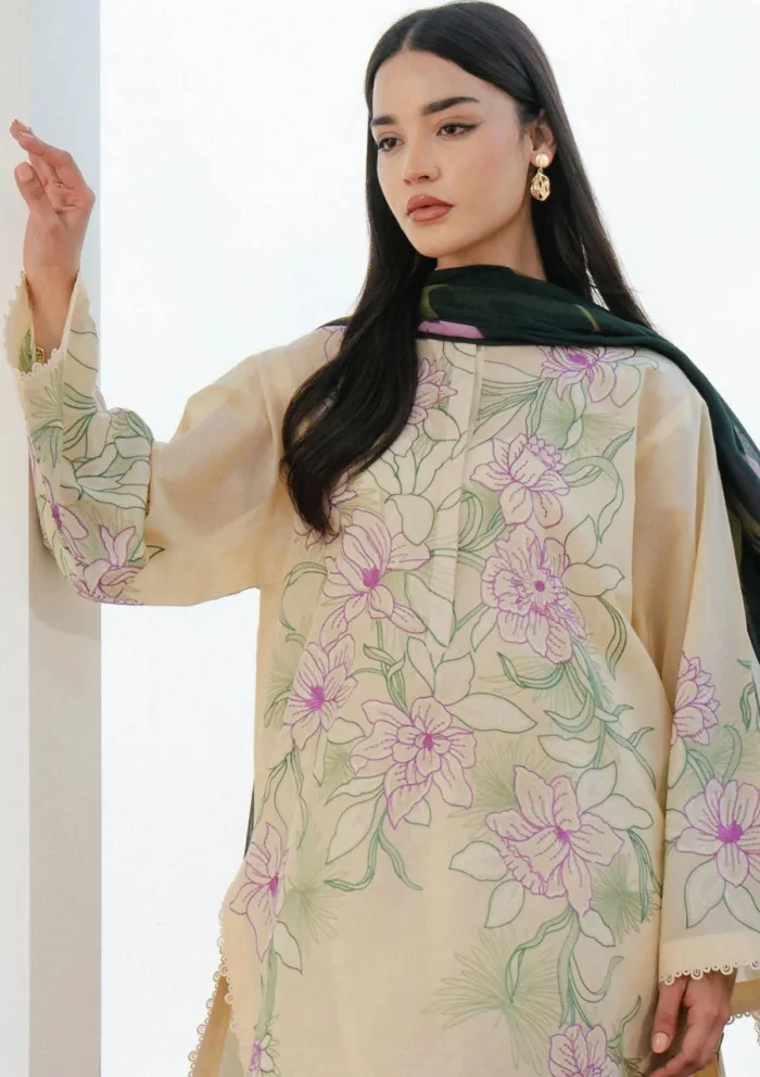 Coco By Zara Shahjahan Unstitched 25 -Bloom-1B Luxury Lawn Collection - Image 2