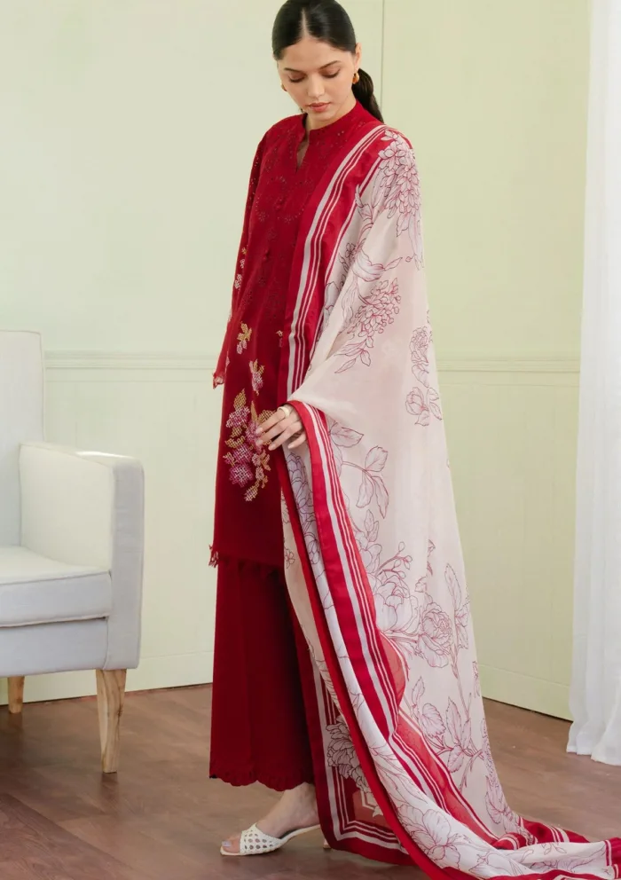 Coco By Zara Shahjahan Unstitched 25 -Vali-6A Luxury Lawn Collection - Image 3