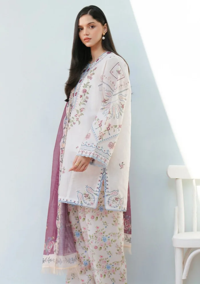 Coco By Zara Shahjahan Unstitched 25 -Serene-2B Luxury Lawn Collection - Image 4