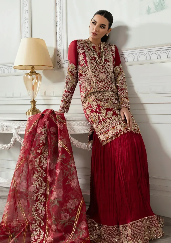 Crimson Wedding 24 Artisan Story Crimson x Saira Shakira Luxury Lawn Collection - Image 4