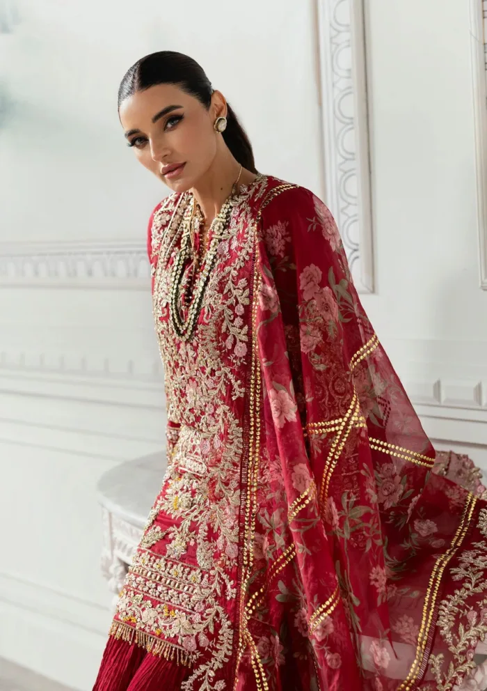 Crimson Wedding 24 Artisan Story Crimson x Saira Shakira Luxury Lawn Collection - Image 5