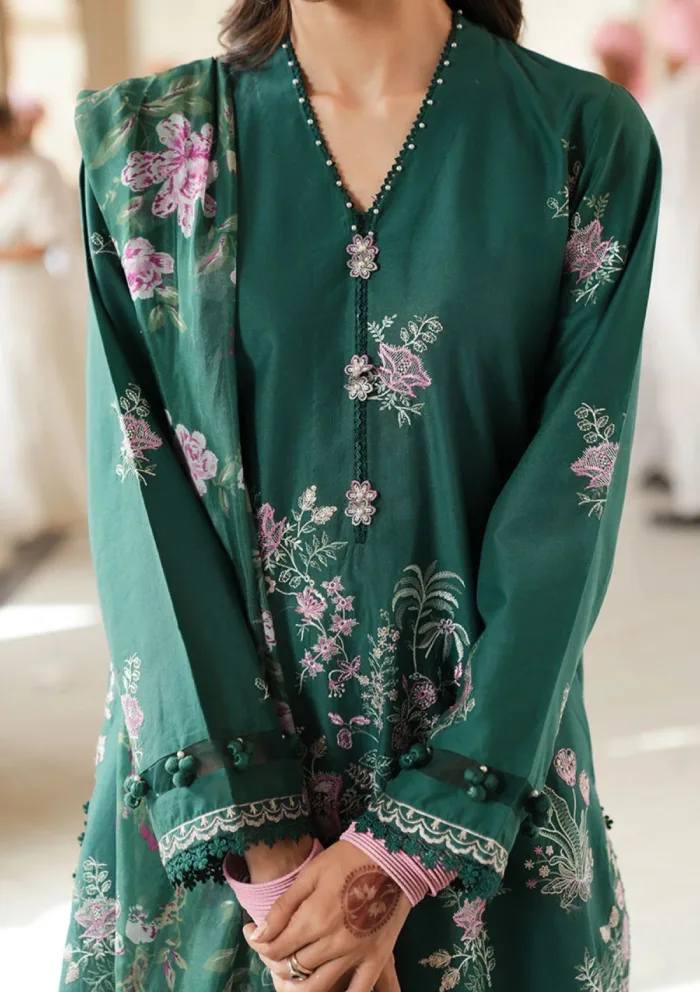 Cross Stitch LAUREL GREEN Eid Unstitched 25 Luxury Lawn Collection - Image 2