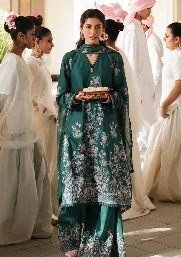 Cross Stitch LAUREL GREEN Eid Unstitched 25 Luxury Lawn Collection - Image 3