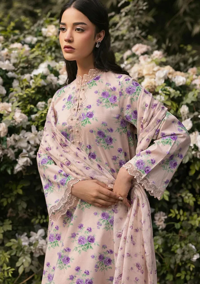 Cross Stitch ROSY AFFAIR Unstitched Premium 25 Luxury Lawn Collection - Image 3